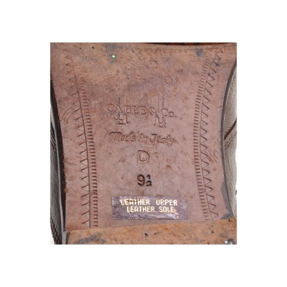 Men Cable & Co. Brown Cap Toe Lace Up Ankle Boots 9.5 D - Picture 7 of 8